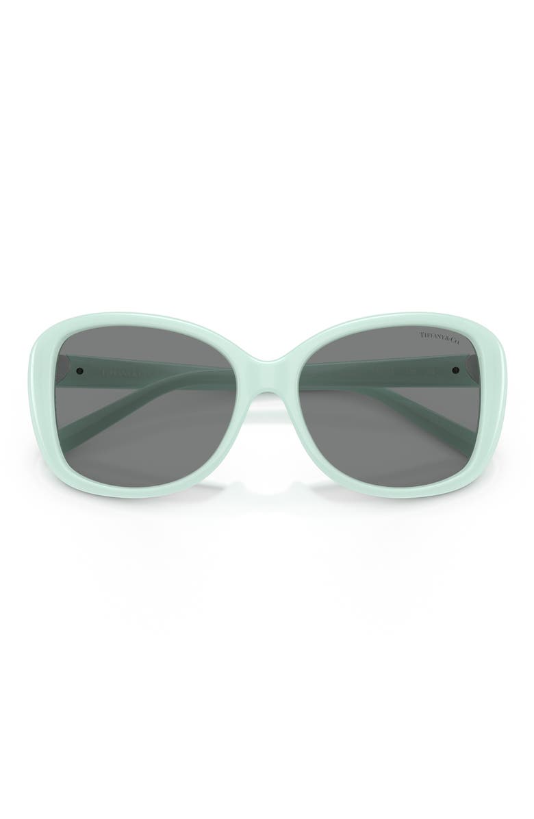Tiffany & Co. 56mm Pillow Sunglasses, Alternate, color, Tiffany Blue / Dark Grey