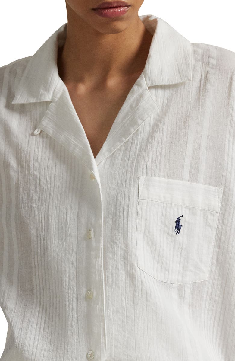 Polo Ralph Lauren Cotton Gauze Pajamas, Alternate, color, White Cloud