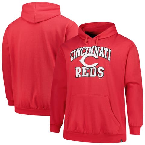 Men's '47  Red Cincinnati Reds Big & Tall Velocity Fleece Pullover Hoodie