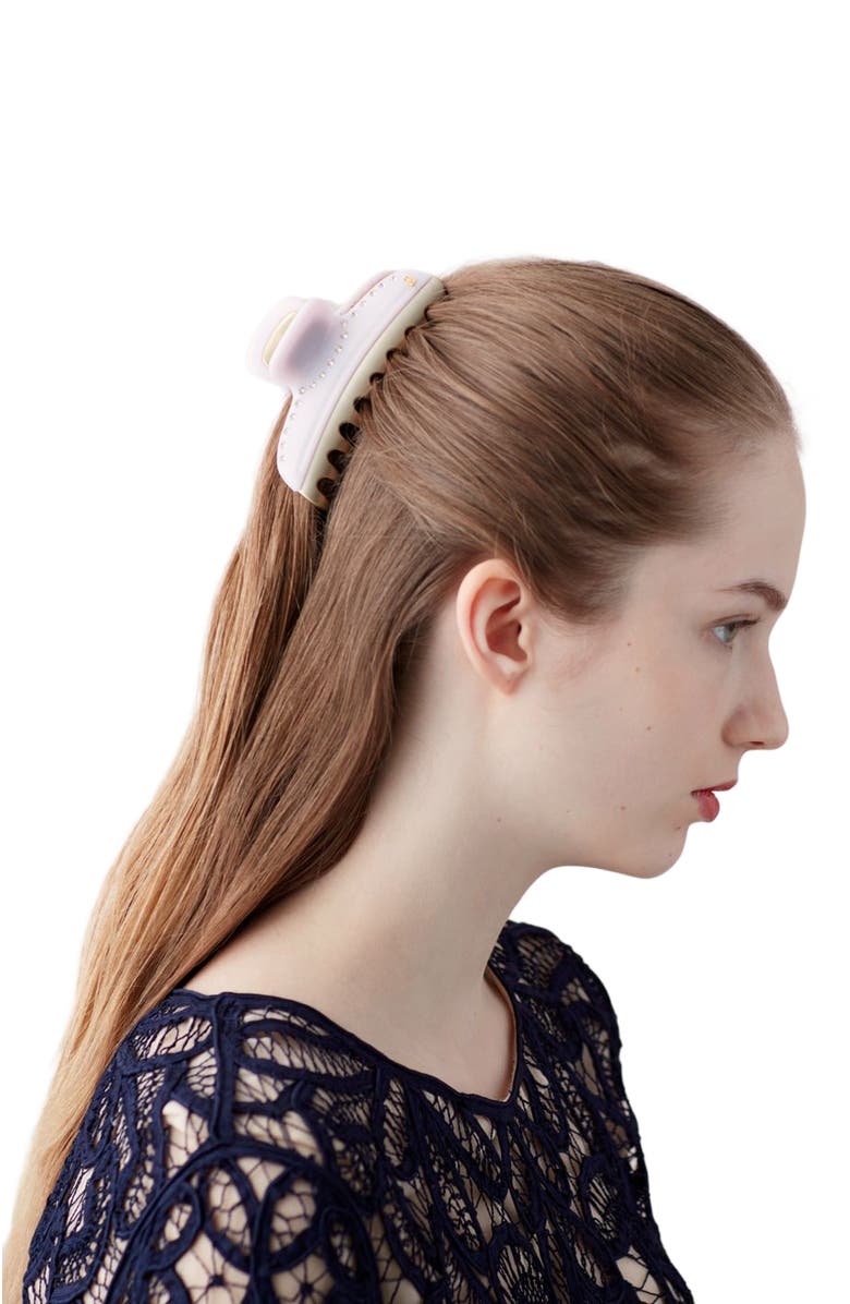 Alexandre de Paris Vendome Large Crystal Hair Claw Clip, Alternate, color, Ivory