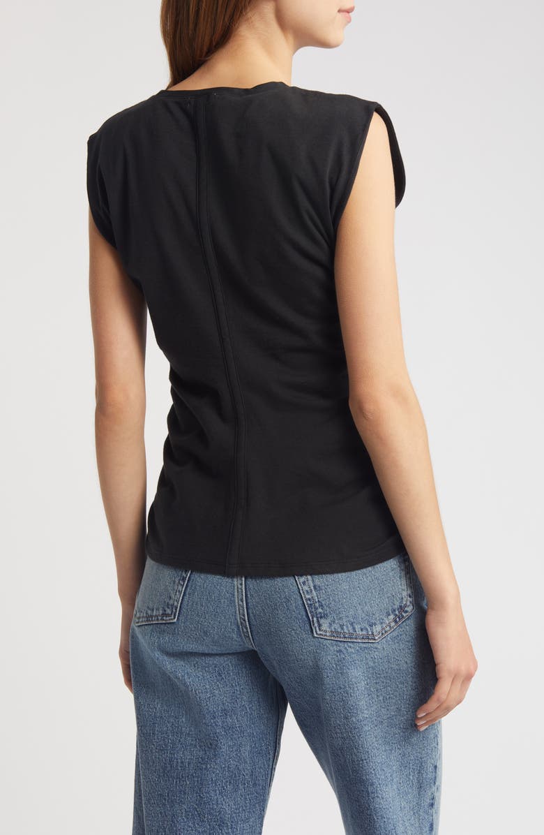 rag & bone Juliet Ruched Sleeveless Cotton T-Shirt, Alternate, color,