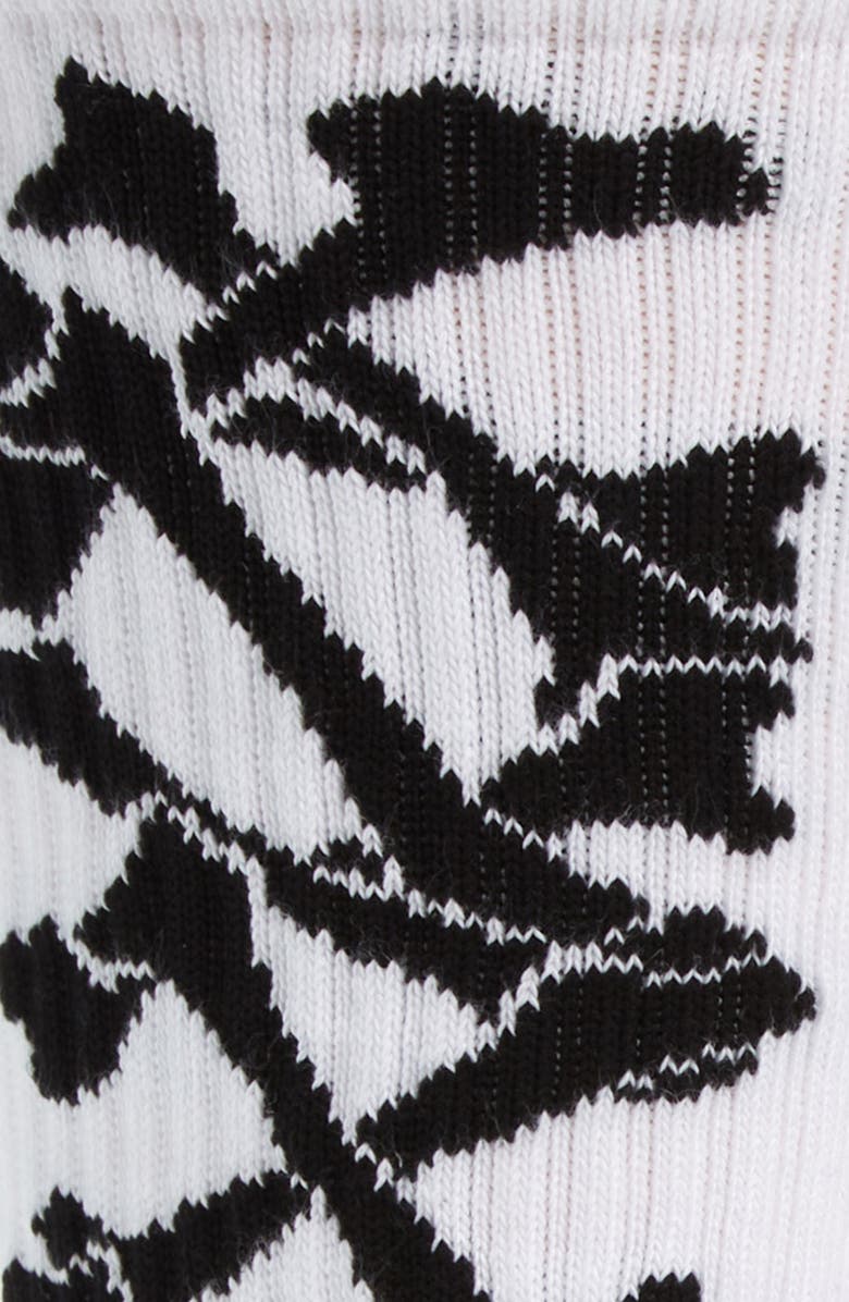 AMIRI Bones Crew Socks, Alternate, color, White/ Black