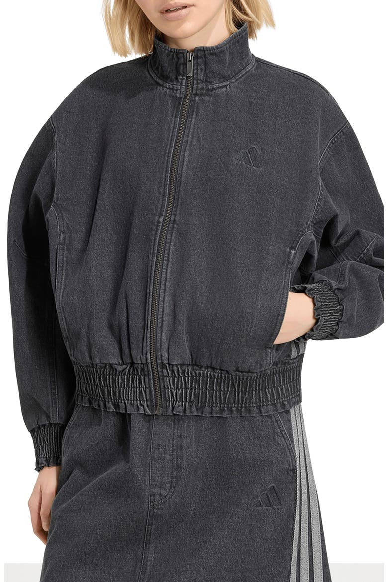 Washed Denim Jacket, Main, color, BLACK