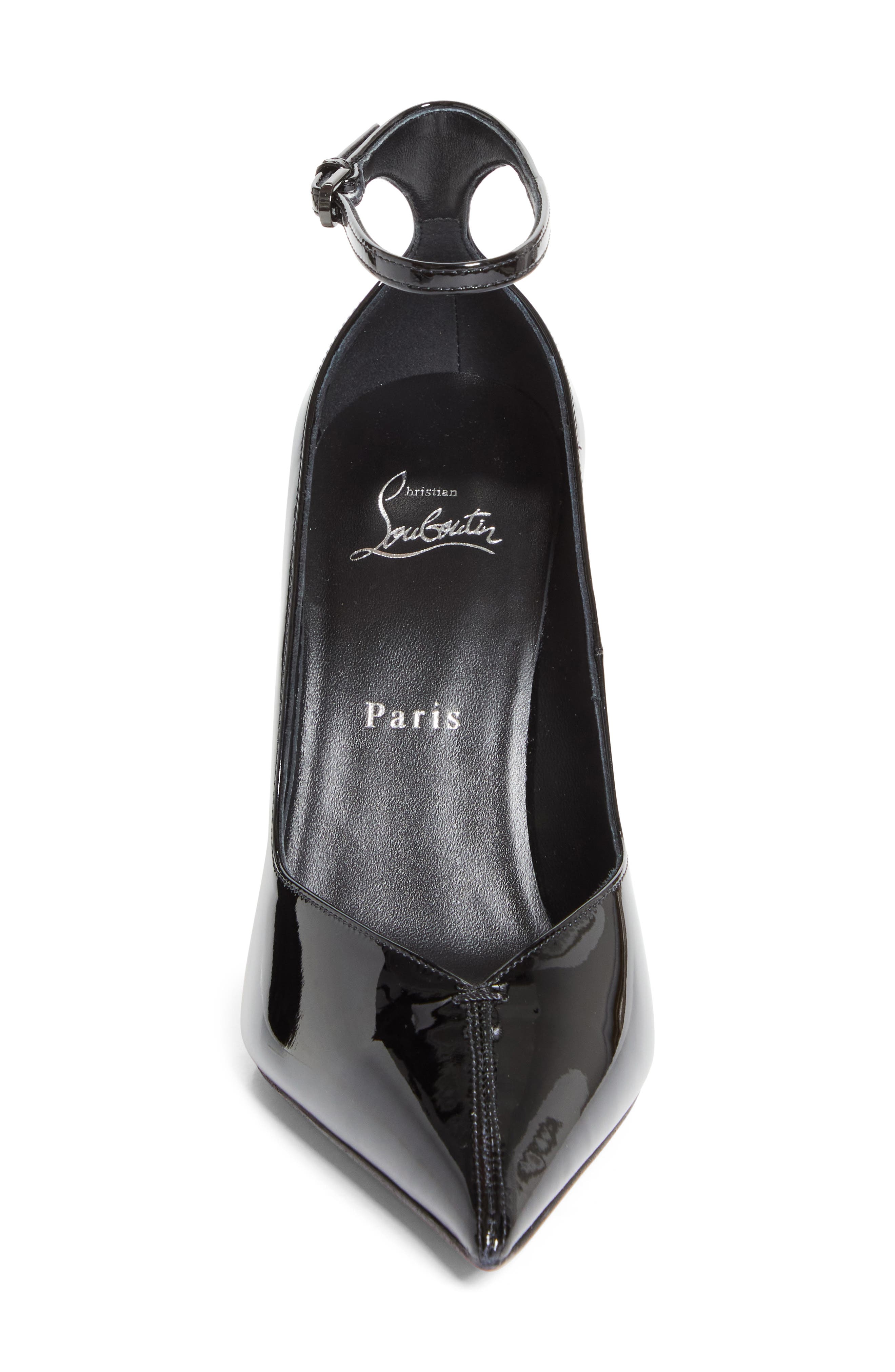 Christian Louboutin Miss Z Erozee Ankle Strap Pump, Alternate, color, Black/ Black