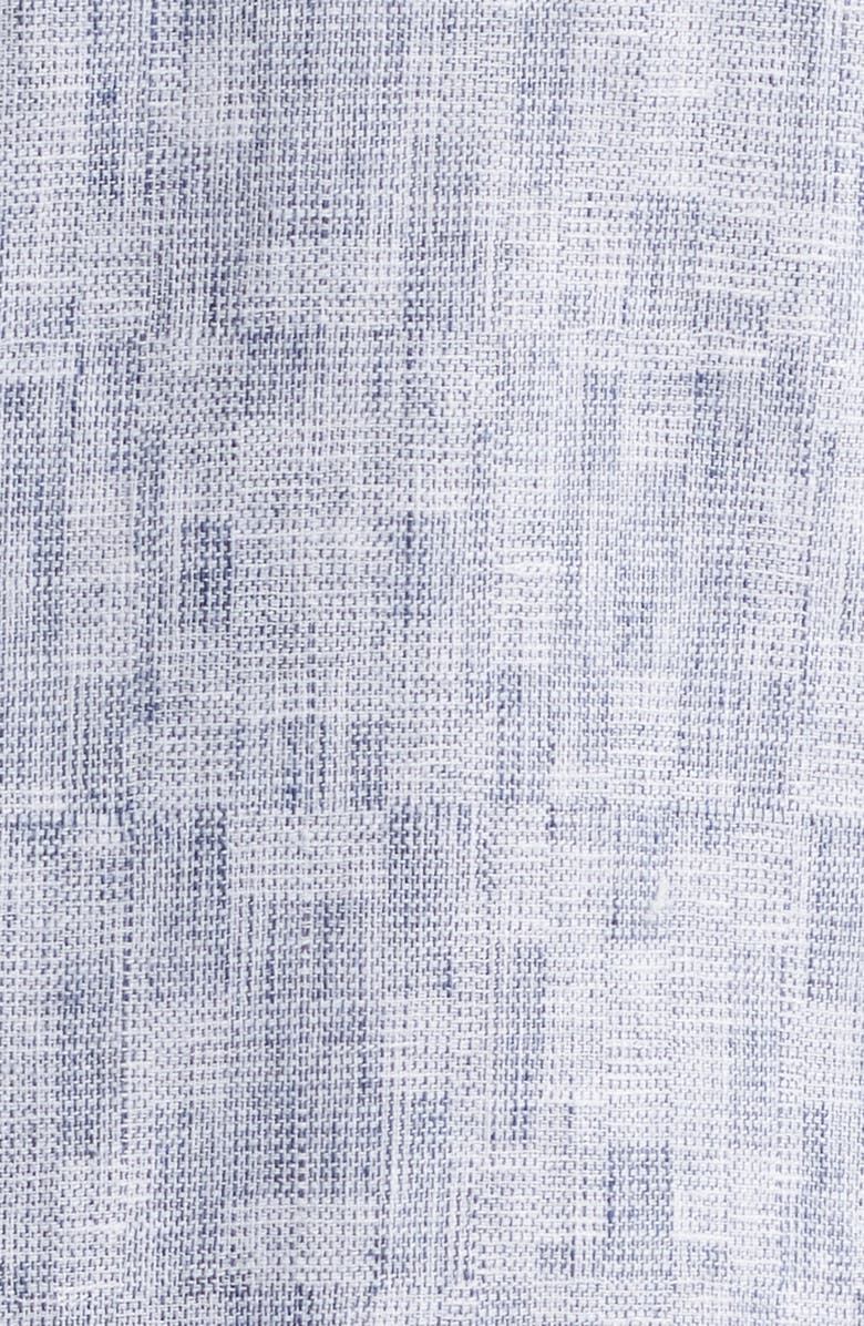 Robert Barakett Wymer Short Sleeve Cotton & Linen Button-Up Shirt, Alternate, color, Navy