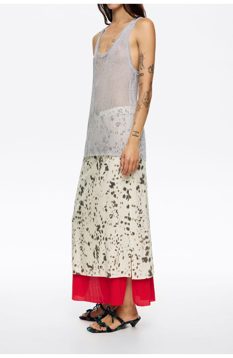 Bimba y Lola Lynx Contrast Hem Skirt, Alternate, color, Lynx Ivory