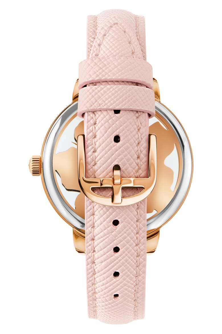 Lilabel Leather Strap Watch, 36mm, Alternate, color, ROSE GOLD/ PINK/ PINK