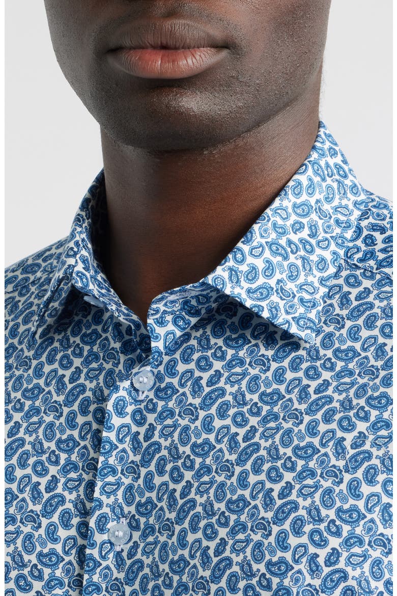 Roma Paisley Cotton Stretch Poplin Dress Shirt, Alternate, color, STAMPA F.DO BIANCO