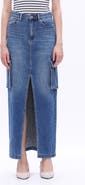 Bayeas Denim Cargo Maxi Skirt