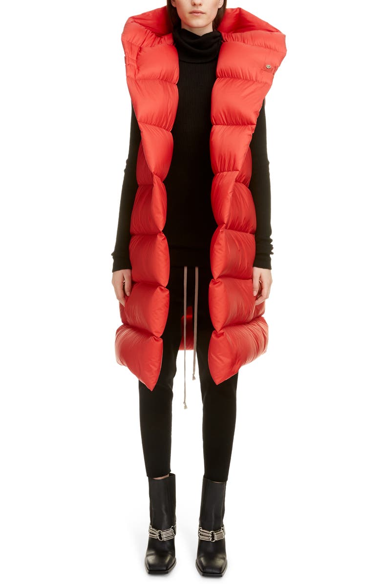 Rick Owens Oversized Down Puffer Vest, Alternate, color,