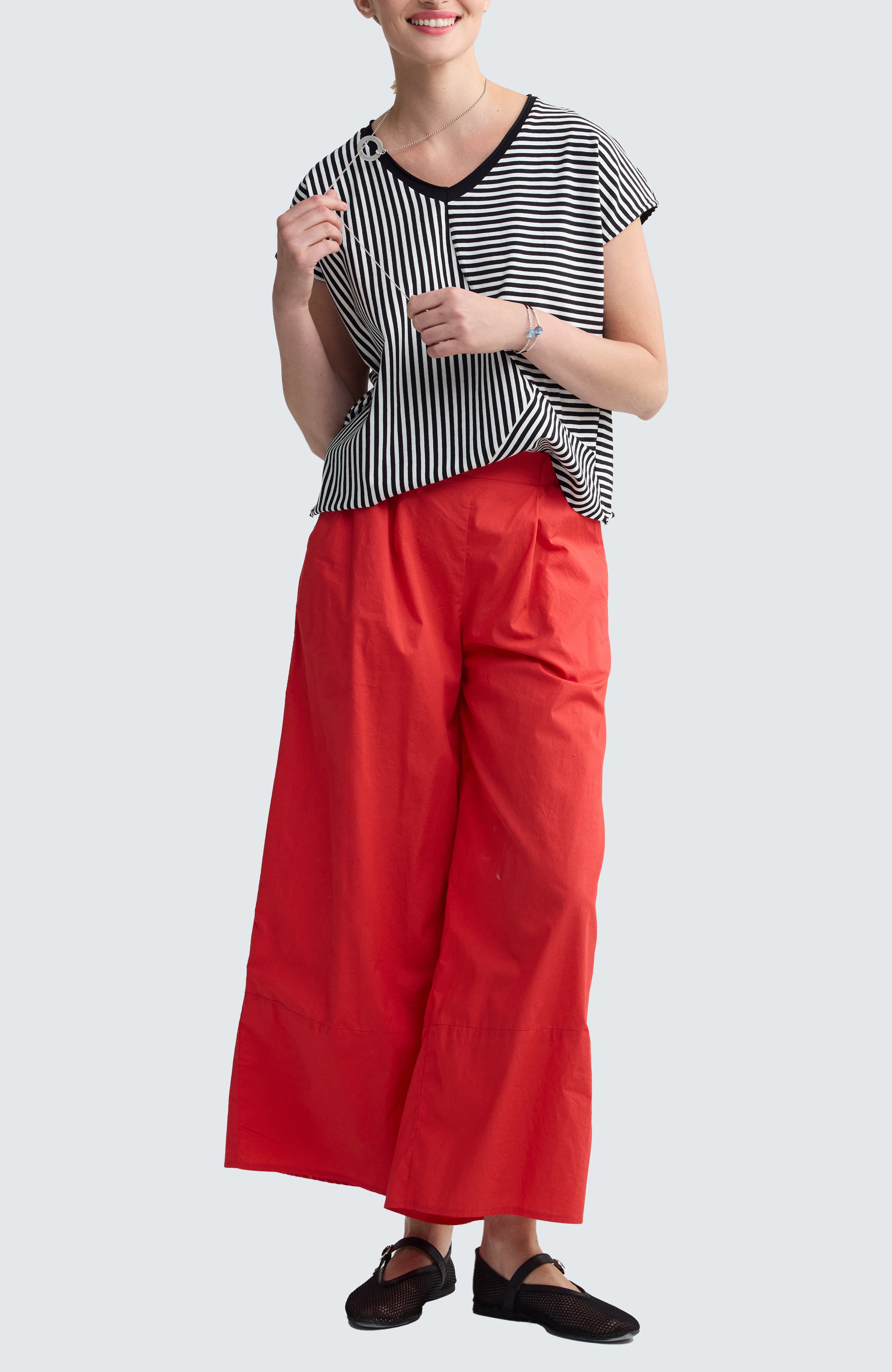 Elinea Printed Poplin Wide-Leg Pants - image 4