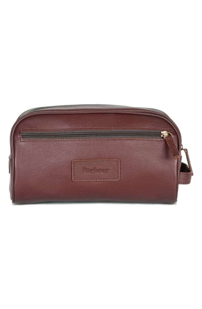Barbour Leather Travel Kit, Main, color,