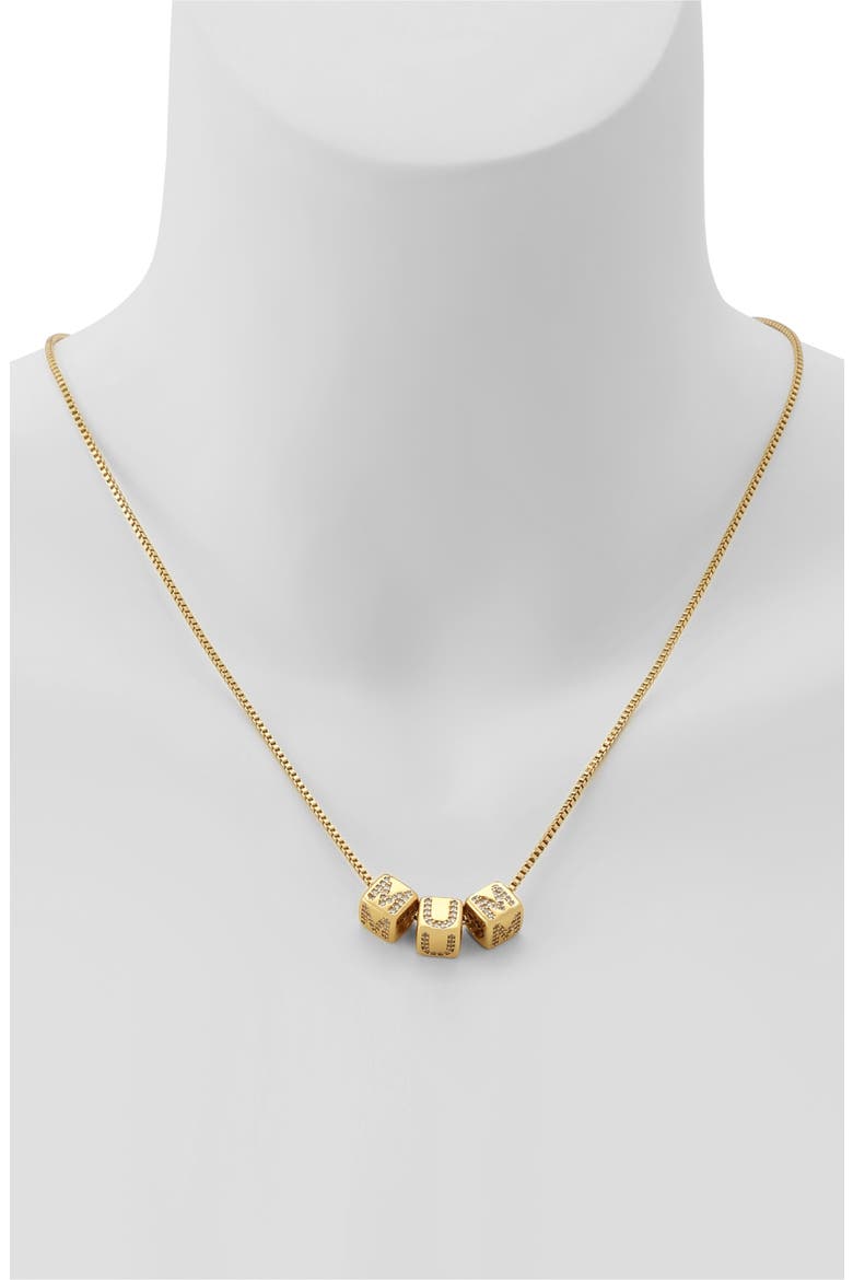 Mum Cube Pendant Necklace, Alternate, color, GOLD