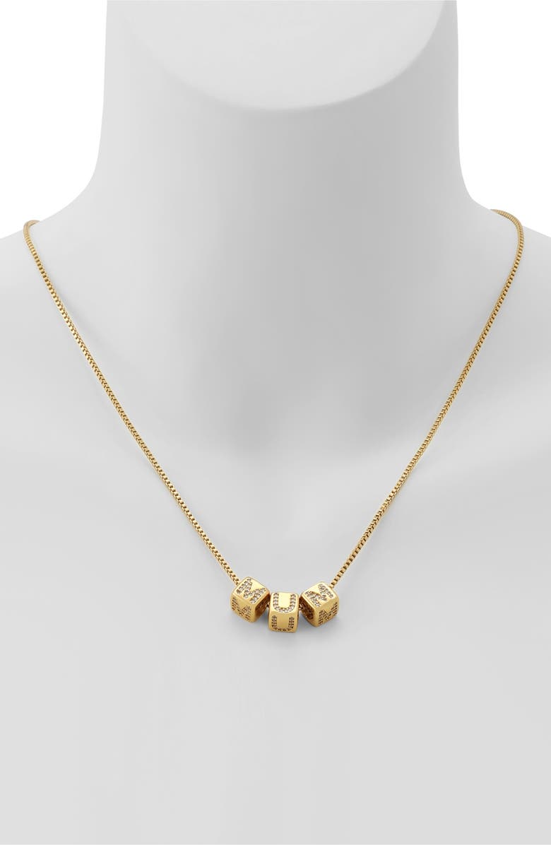 Kurt Geiger London Mum Cube Pendant Necklace, Alternate, color, Gold
