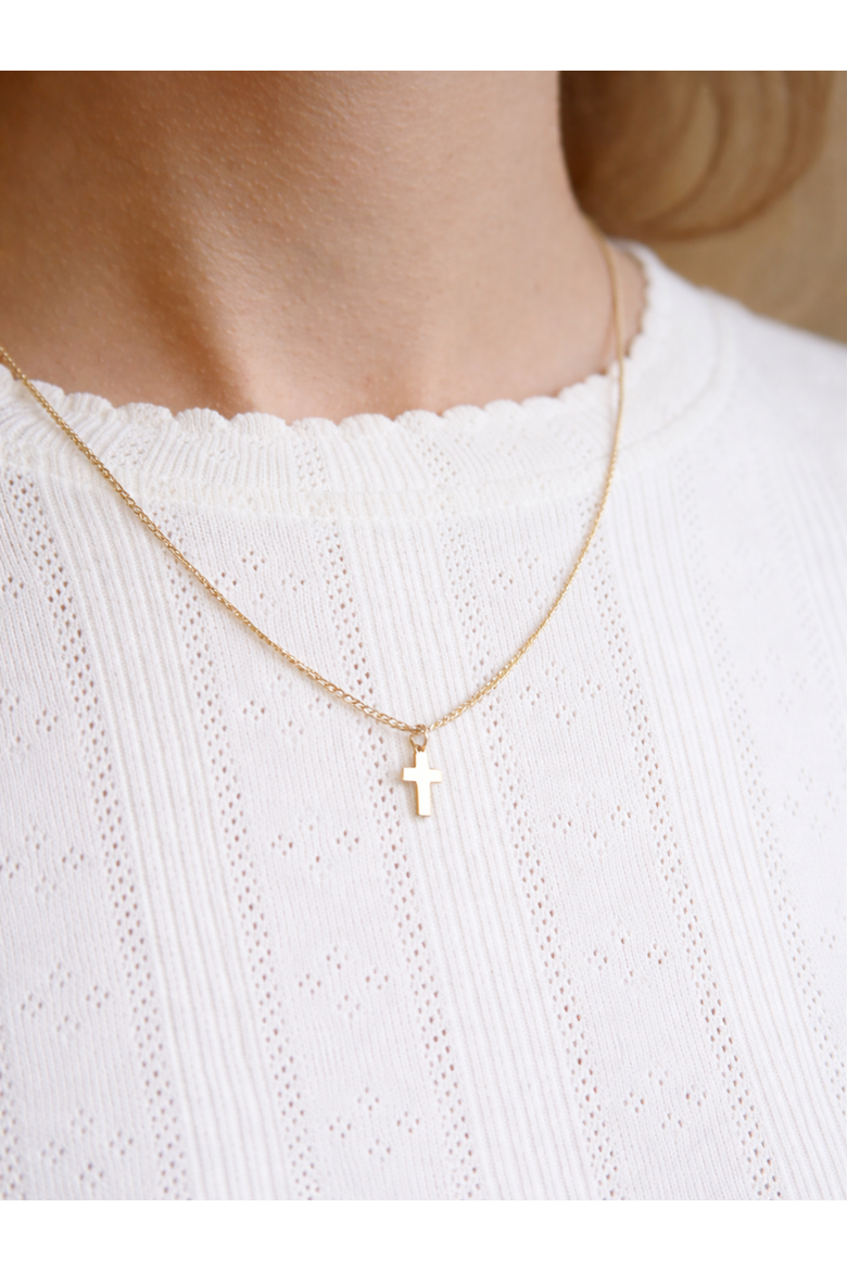 Cross Pendant Necklace, Alternate, color, Gold