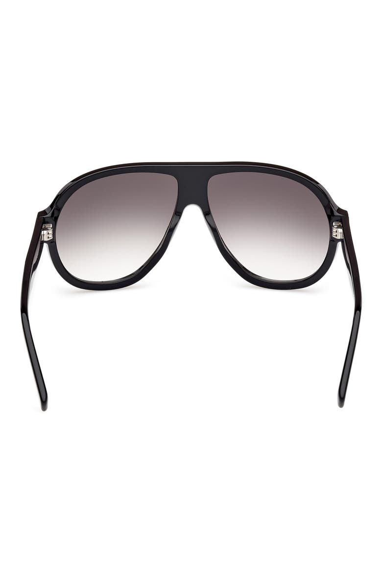 59mm Pilot Sunglasses, Alternate, color, SHINY BLACK / GRADIENT SMOKE