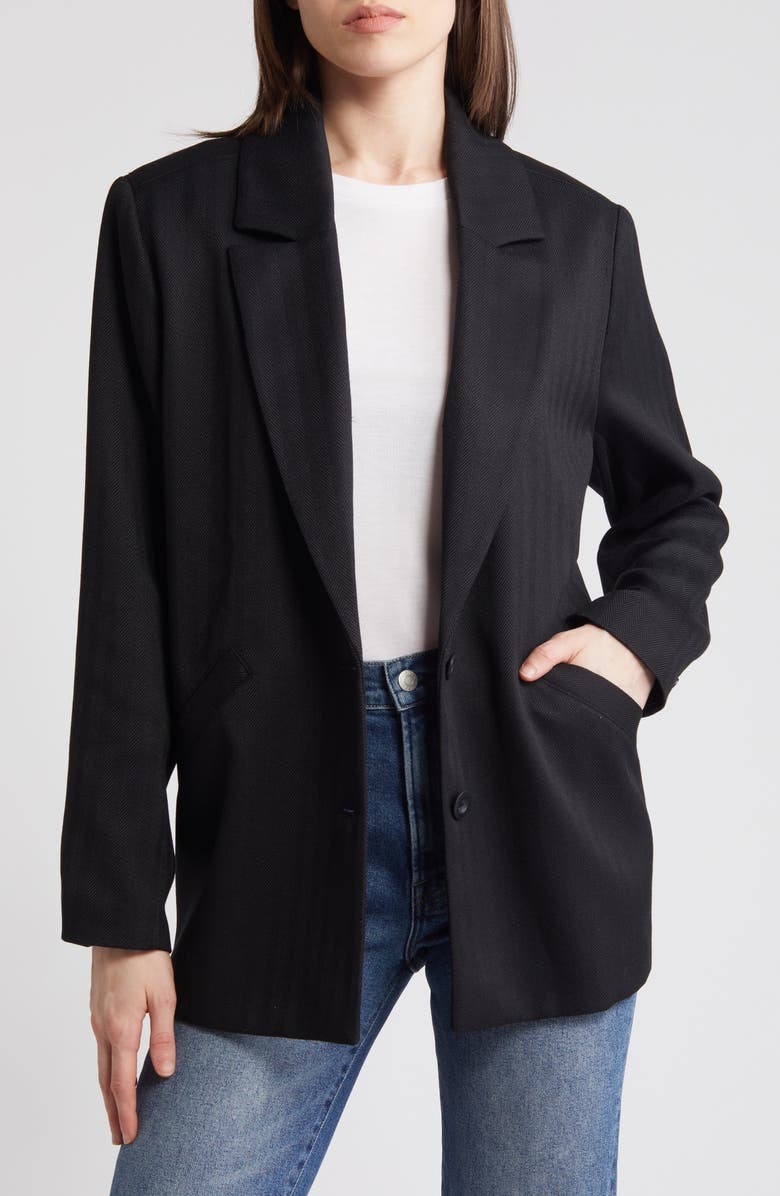 Treasure & Bond Herringbone Oversize Blazer, Main, color, 