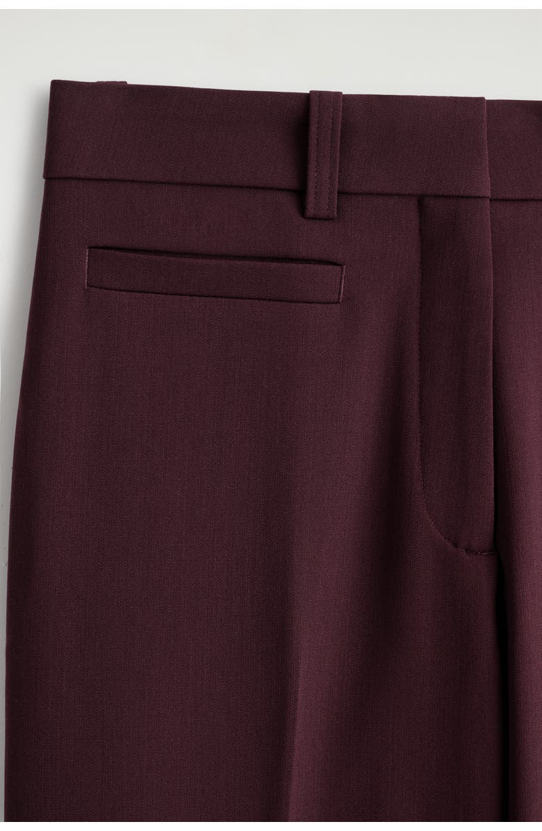 COS Wool-Blend Straight-Leg Pants, Alternate, color, Burgundy