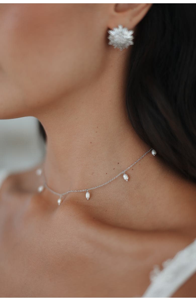 Untamed Petals Angelica Pearl Necklace, Alternate, color, Silver