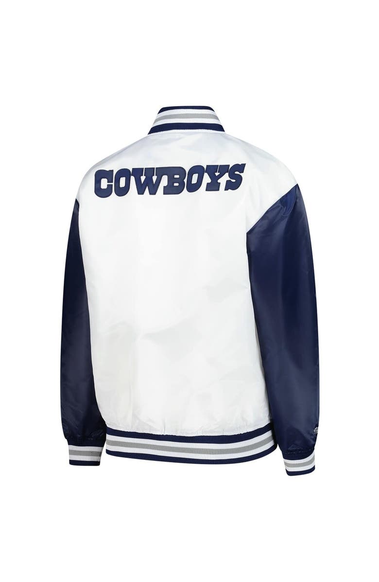 Mitchell & Ness Women's Mitchell & Ness White Dallas Cowboys Plus Size Full-Snap Satin Jacket, Alternate, color, White