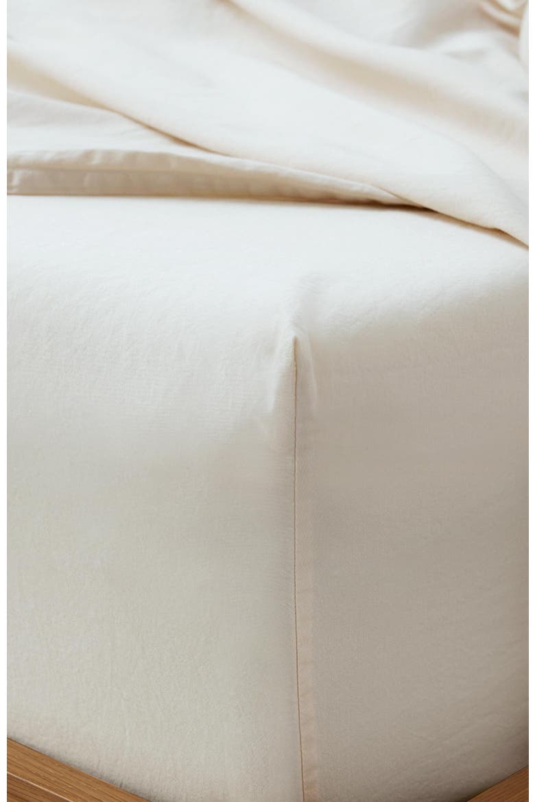 Organic Room Service Sateen Fitted Sheet, Main, color, Bone