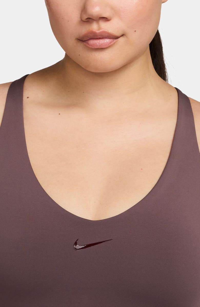 Nike Universa Medium Support Padded Sports Bra Tank, Alternate, color, Tattoo/ Burgundy Crush