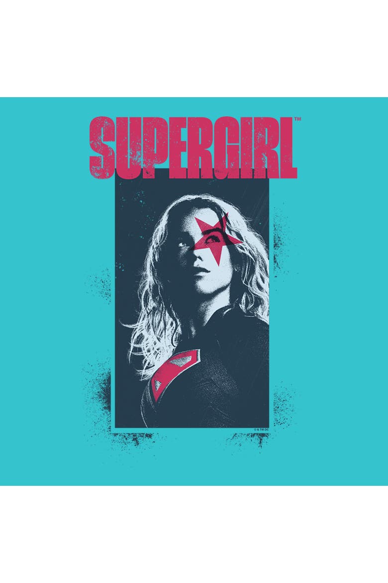 Girl's Supergirl Kara Star Poster  Graphic T-Shirt, Alternate, color, Tahiti Blue