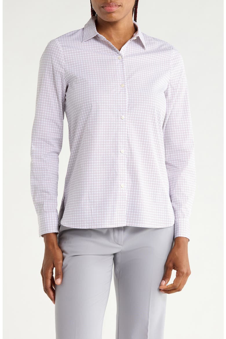 Fitted Long Sleeve Button Shirt, Main, color, PORT MULTI