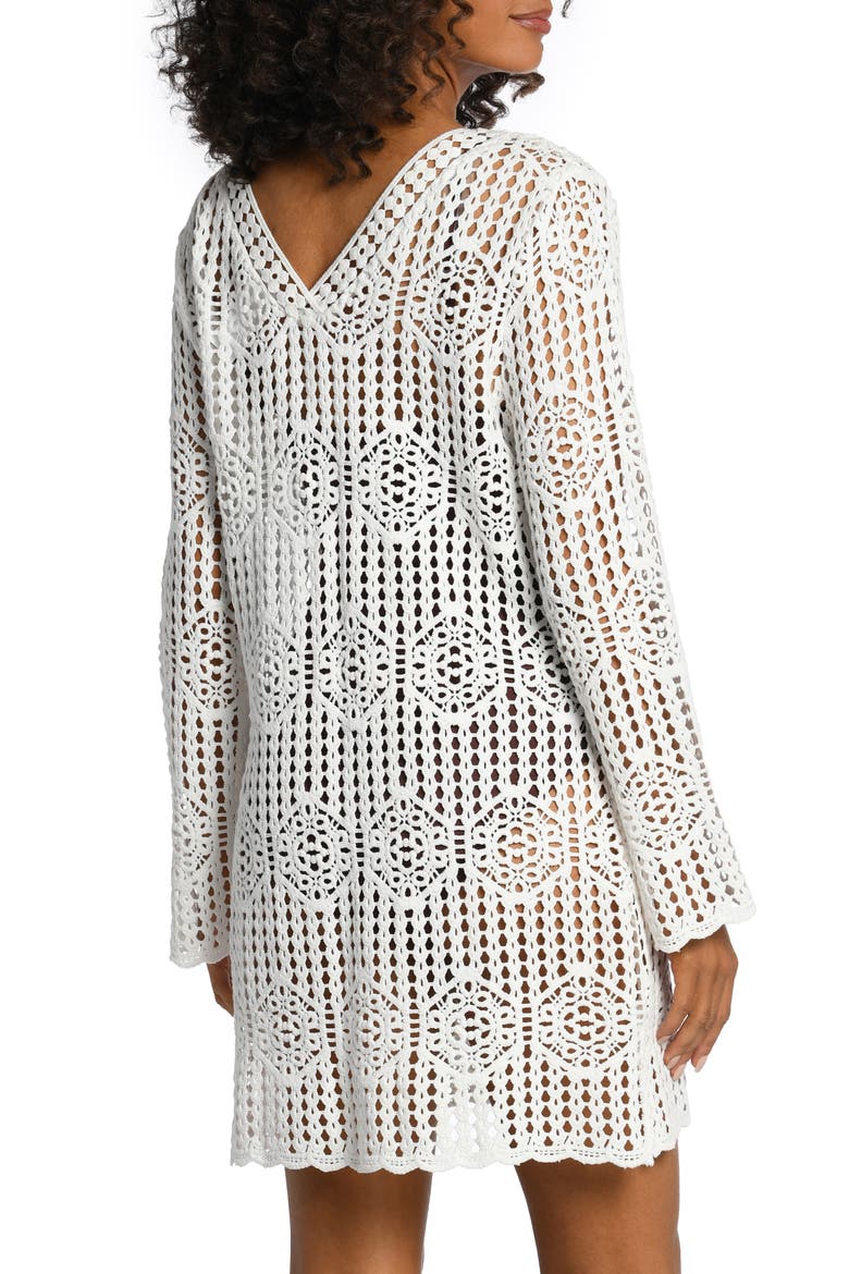 Waverly Long Sleeve Cotton Cover-Up Dress, Alternate, color, IVORY