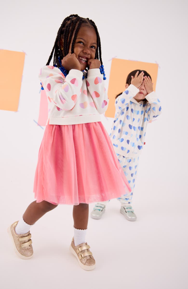 Magnetic Me Hearts Magnetic Brushed Fleece Sweatdress, Alternate, color, Heart