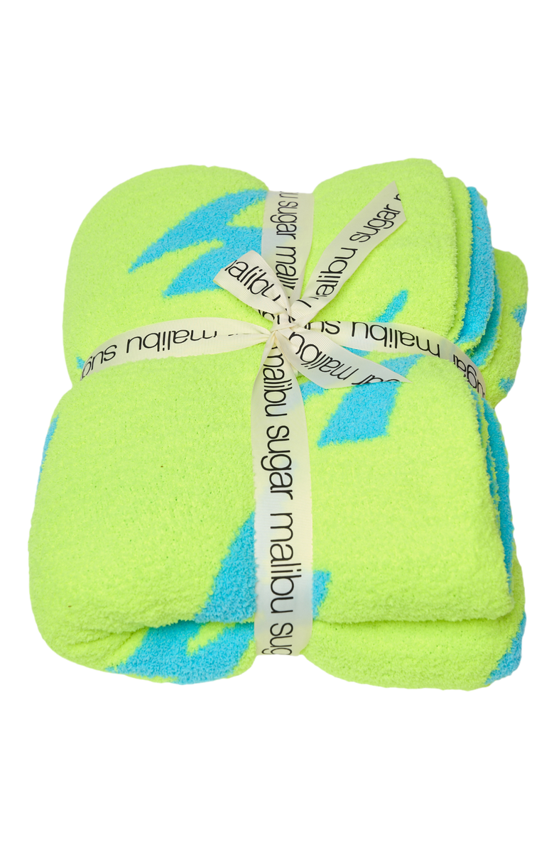 Malibu Sugar Reversible blanket, Main, color, New Sky Blue & Neon Yellow