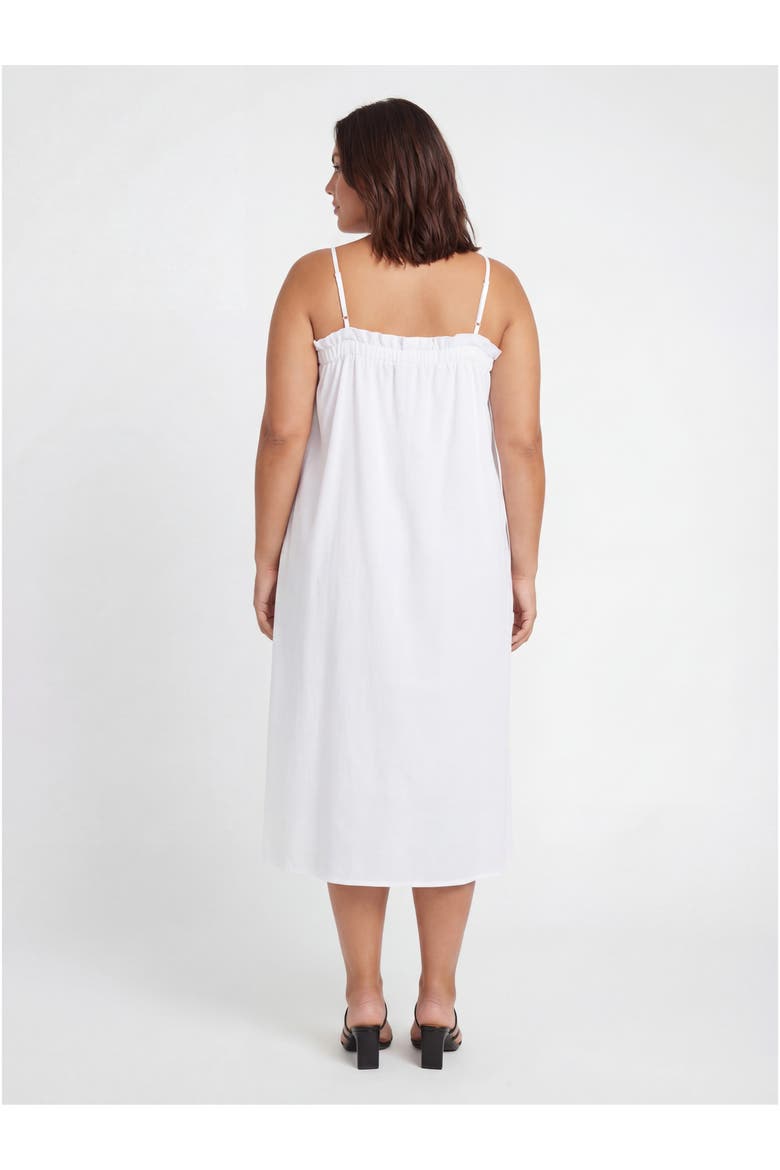 Curvy Essential Spaghetti Strap Smocked Pocket A-Line Maxi Dress, Alternate, color, White