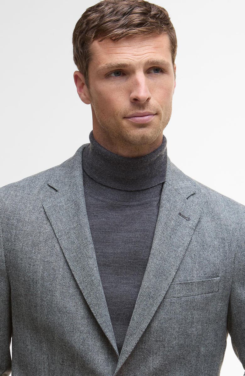 Barbour Sutherland Wool Blend Herringbone Flannel Sport Coat, Alternate, color, Grey
