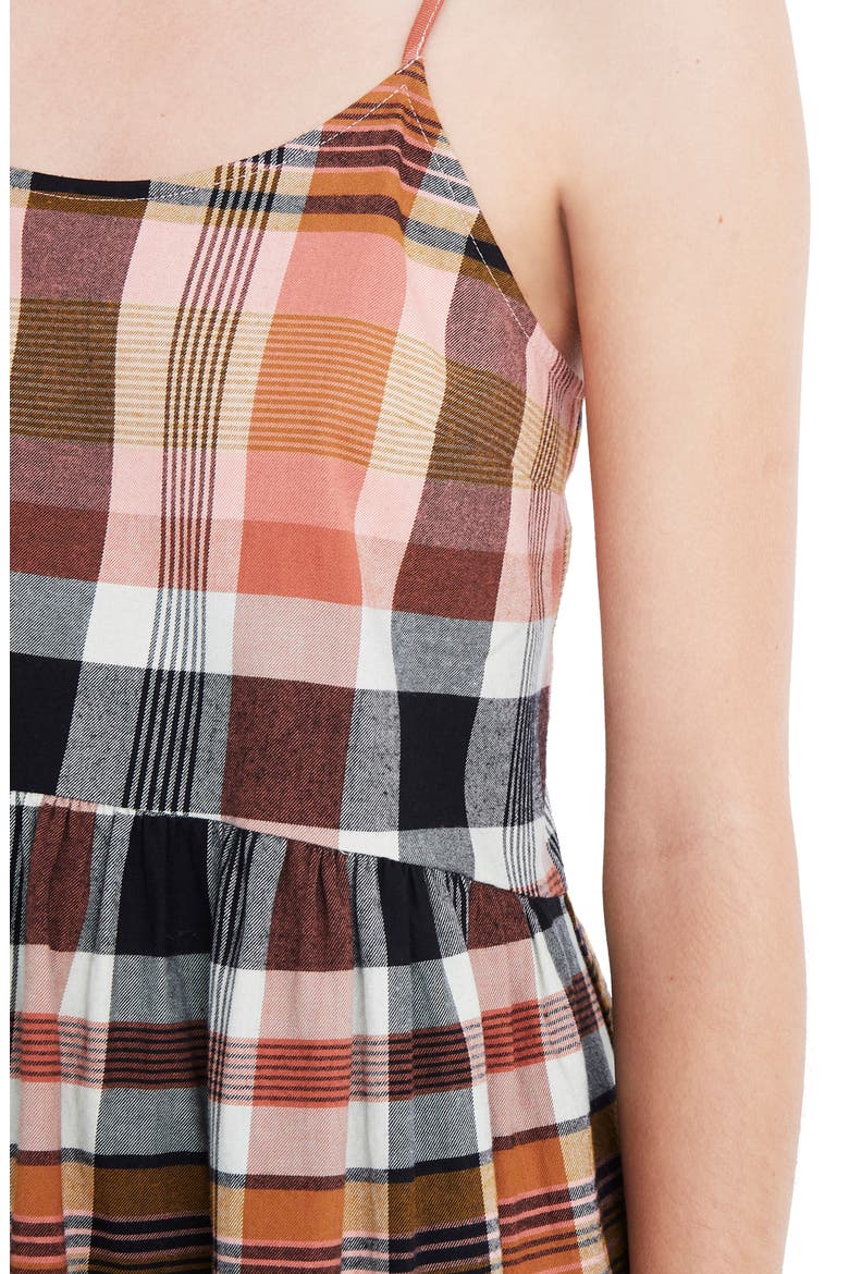 Plaid Babydoll Cami Dress, Alternate, color, DRIED CORAL