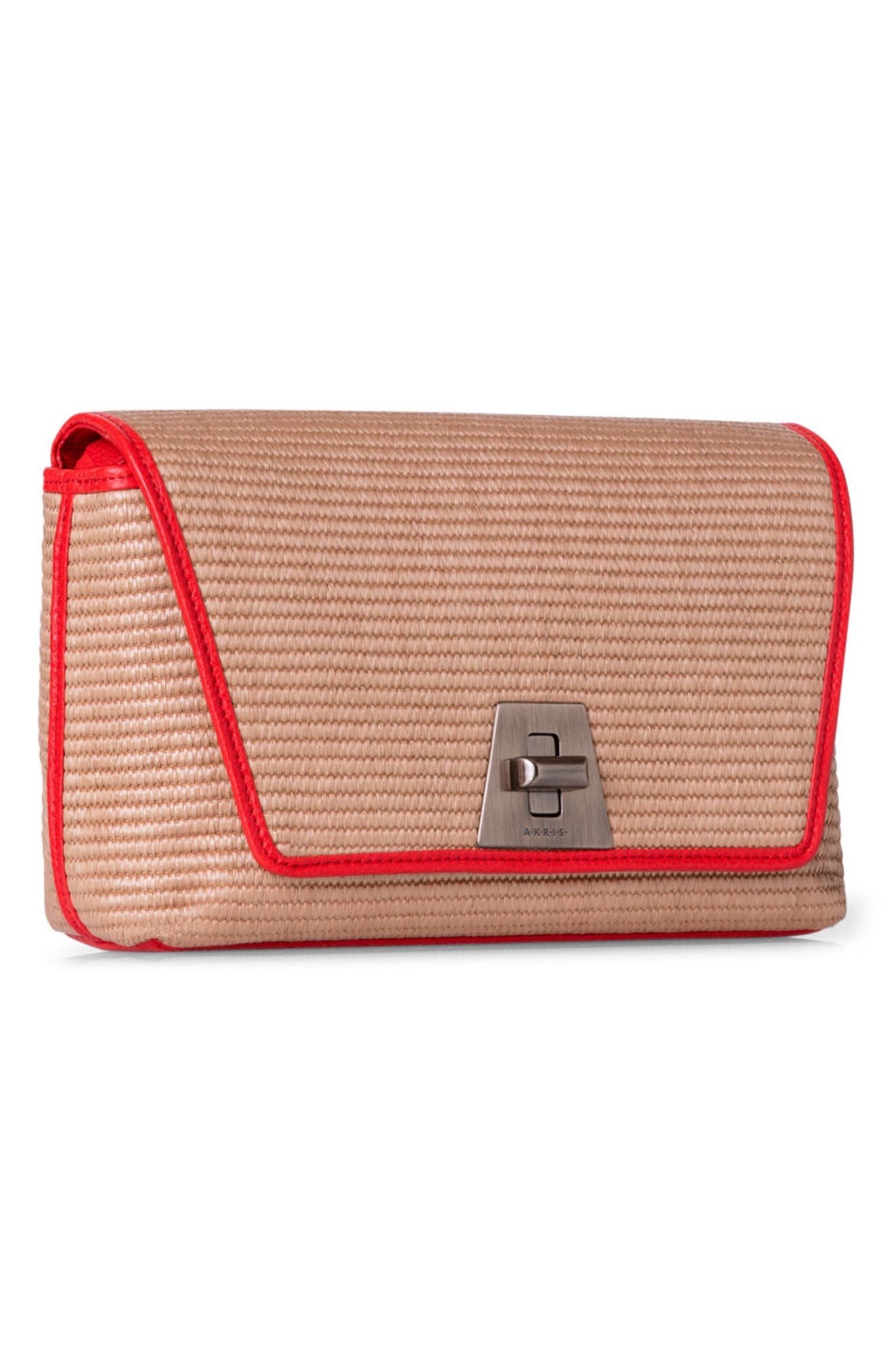 Akris Small Anouk Woven Raffia Crossbody Bag, Alternate, color, 