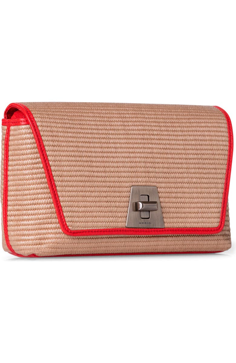 Akris Small Anouk Woven Raffia Crossbody Bag, Alternate, color,