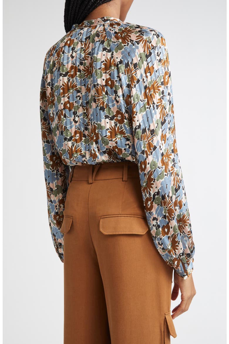 Linds Pleated Silk Top, Alternate, color, LAKE MIST MULTI