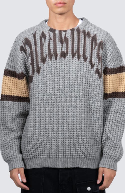 PLEASURES Twitch Chunky Wool Blend Sweater in Heather Grey 