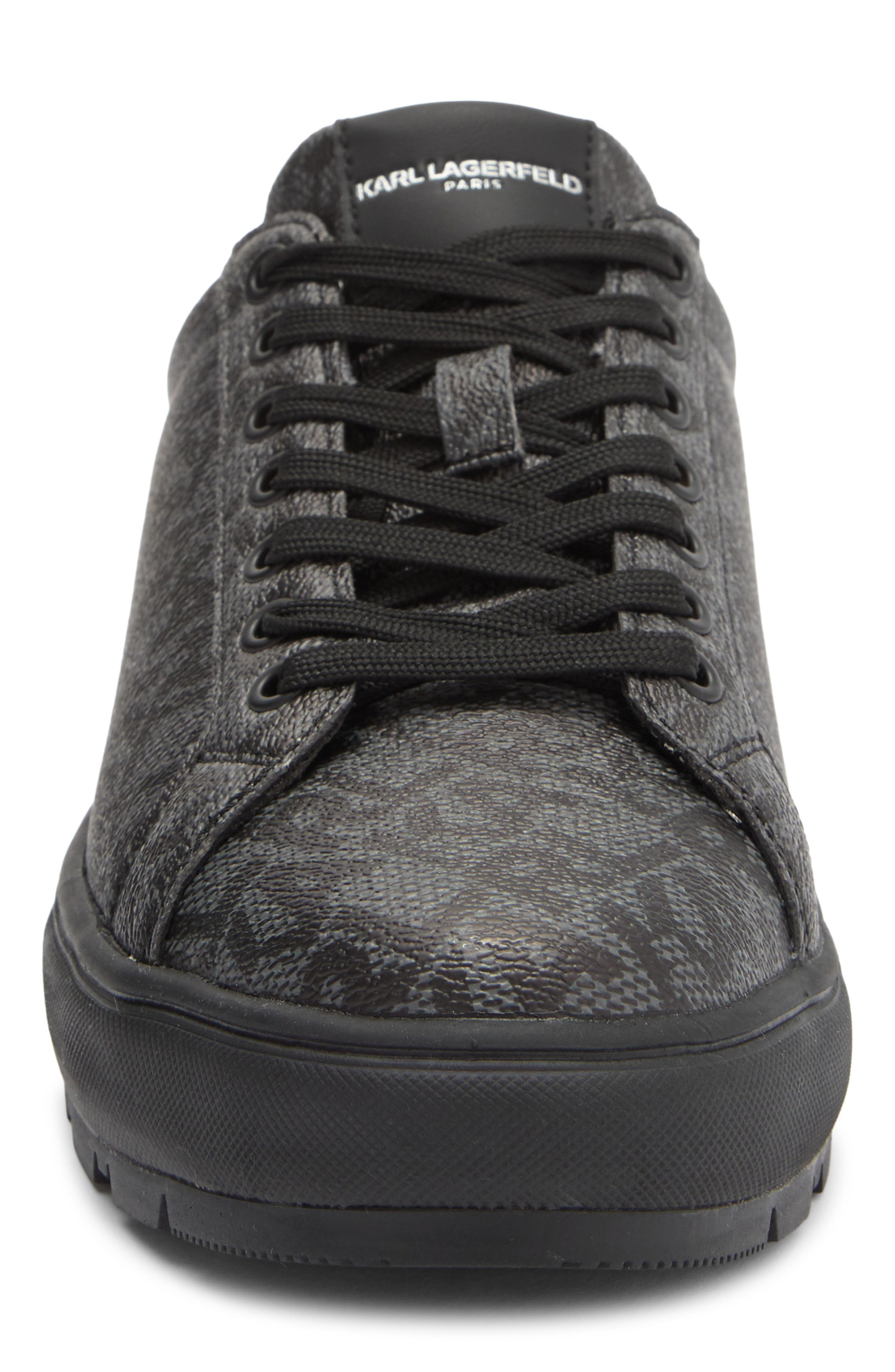 KARL LAGERFELD PARIS Allover Logo Sneaker, Alternate, color, Black