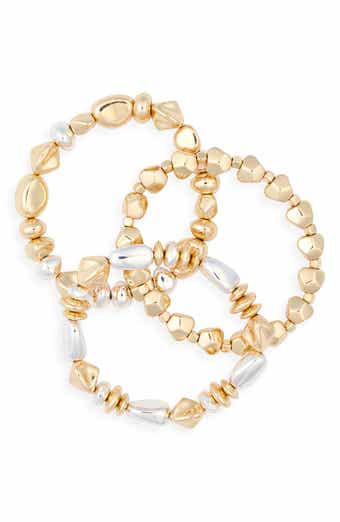 Set of 3 Two Tone Stretch Bracelets