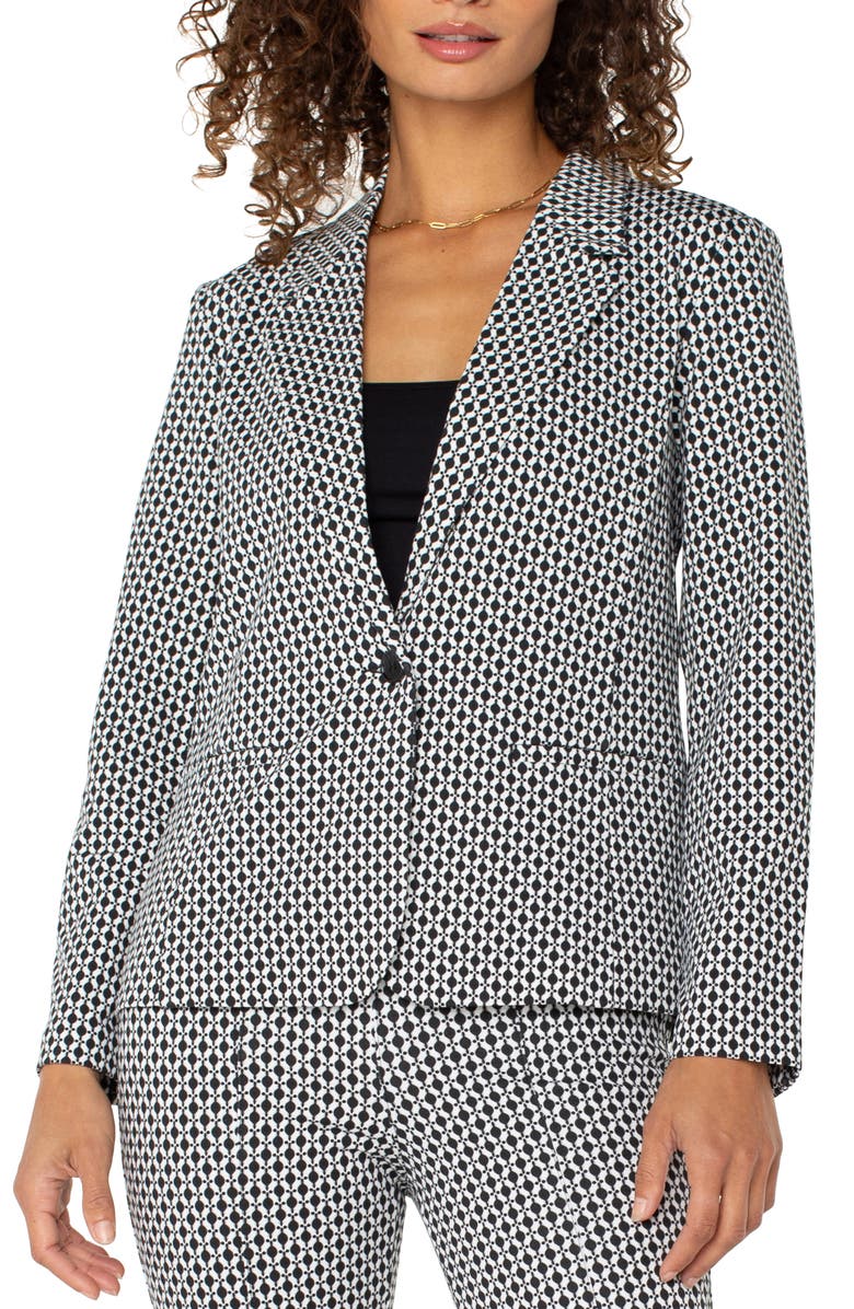 Liverpool Los Angeles Print Fitted Blazer, Main, color, 