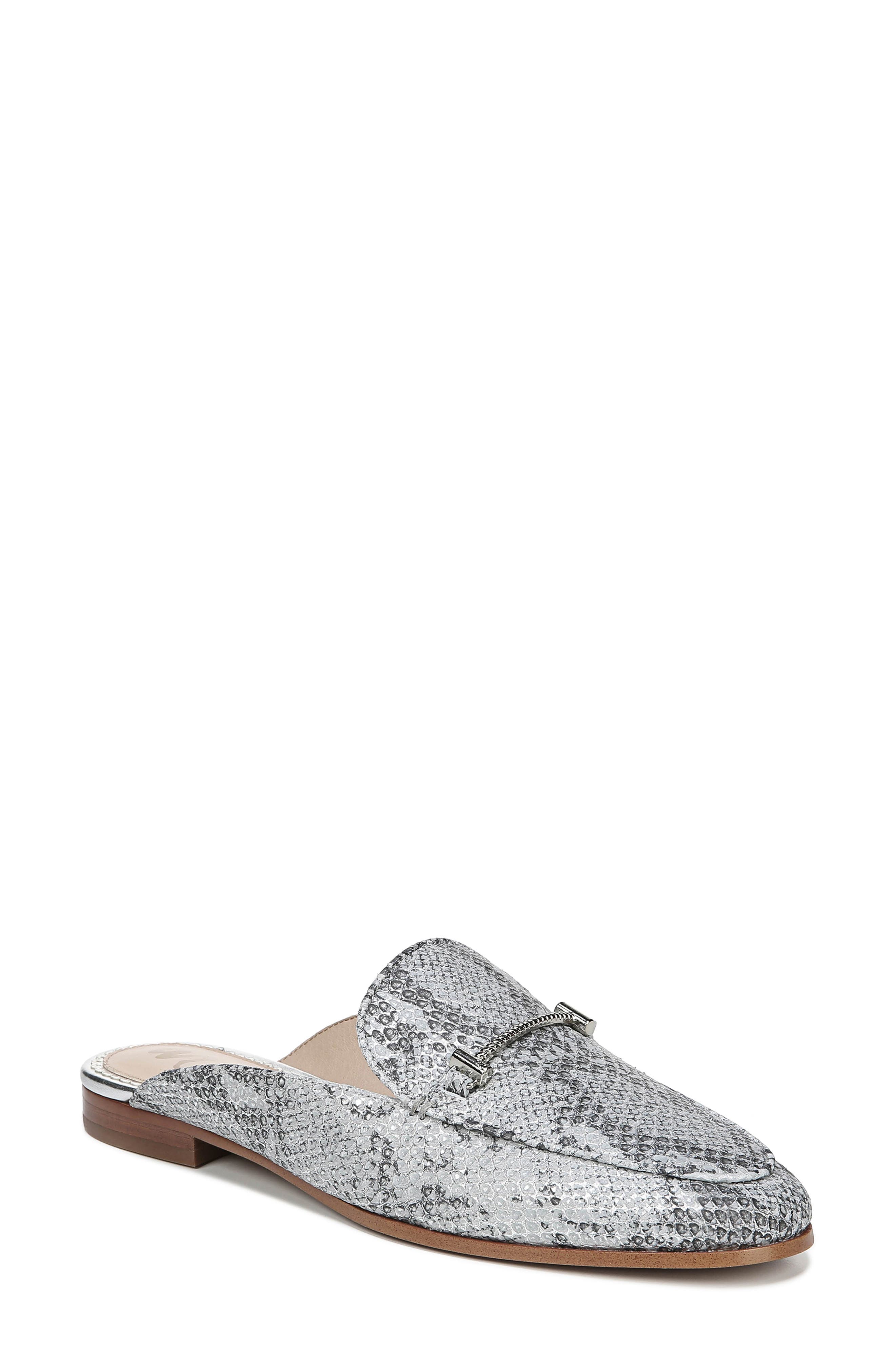 Laurna Mule - Wide Width Available, Main, color, SILVER SNAKE PRINT LEATHER