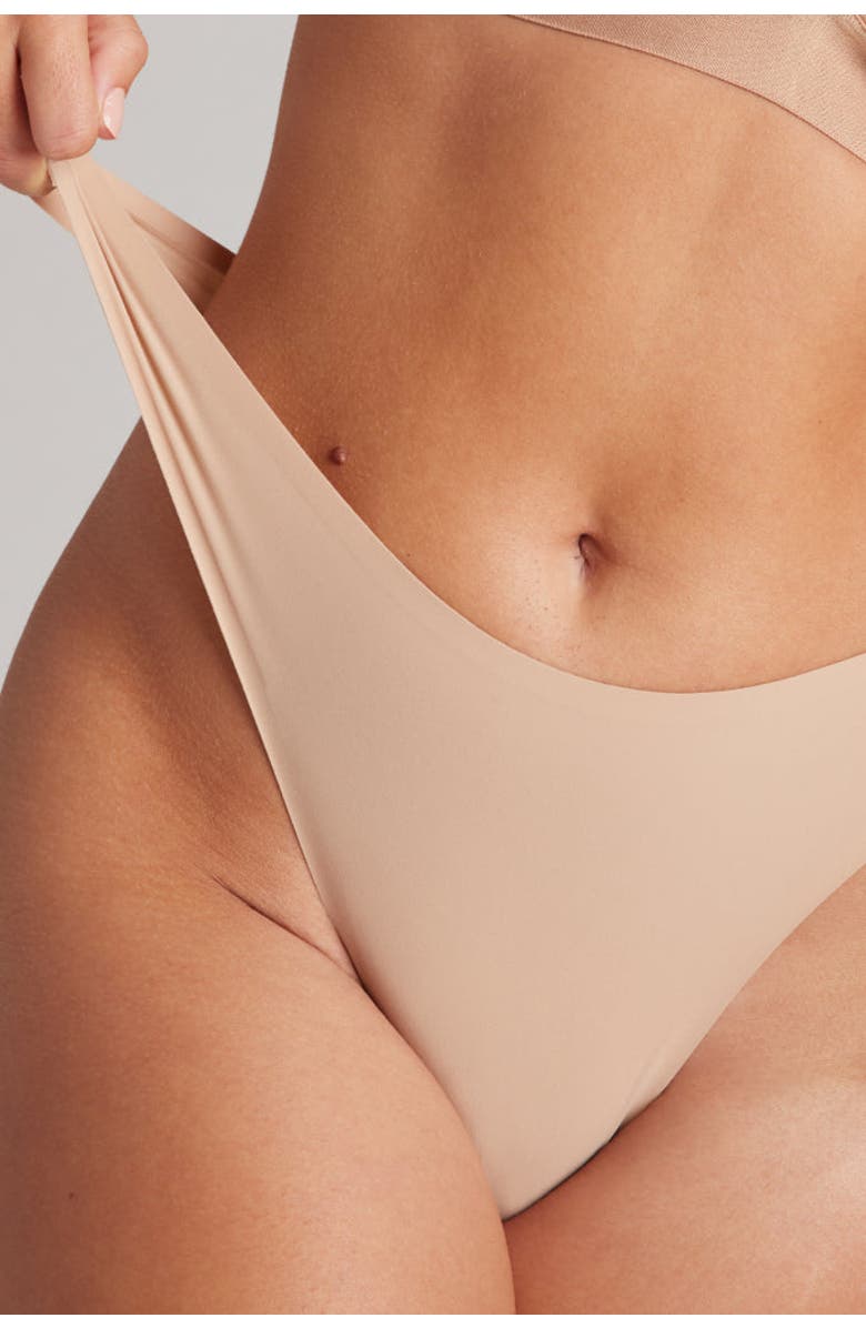 Negative Underwear Base High Thong, Alternate, color, Buff