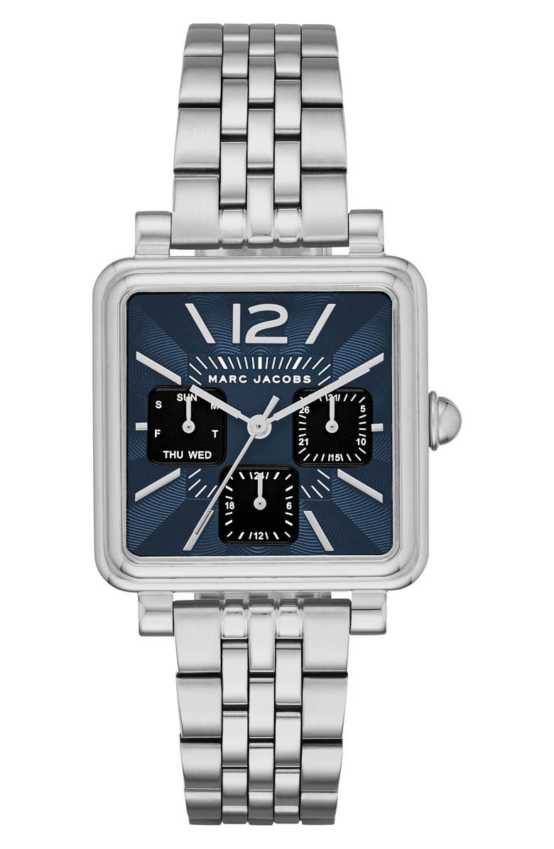 Marc Jacobs Square Vic Bracelet Watch, 30mm, Main, color, 