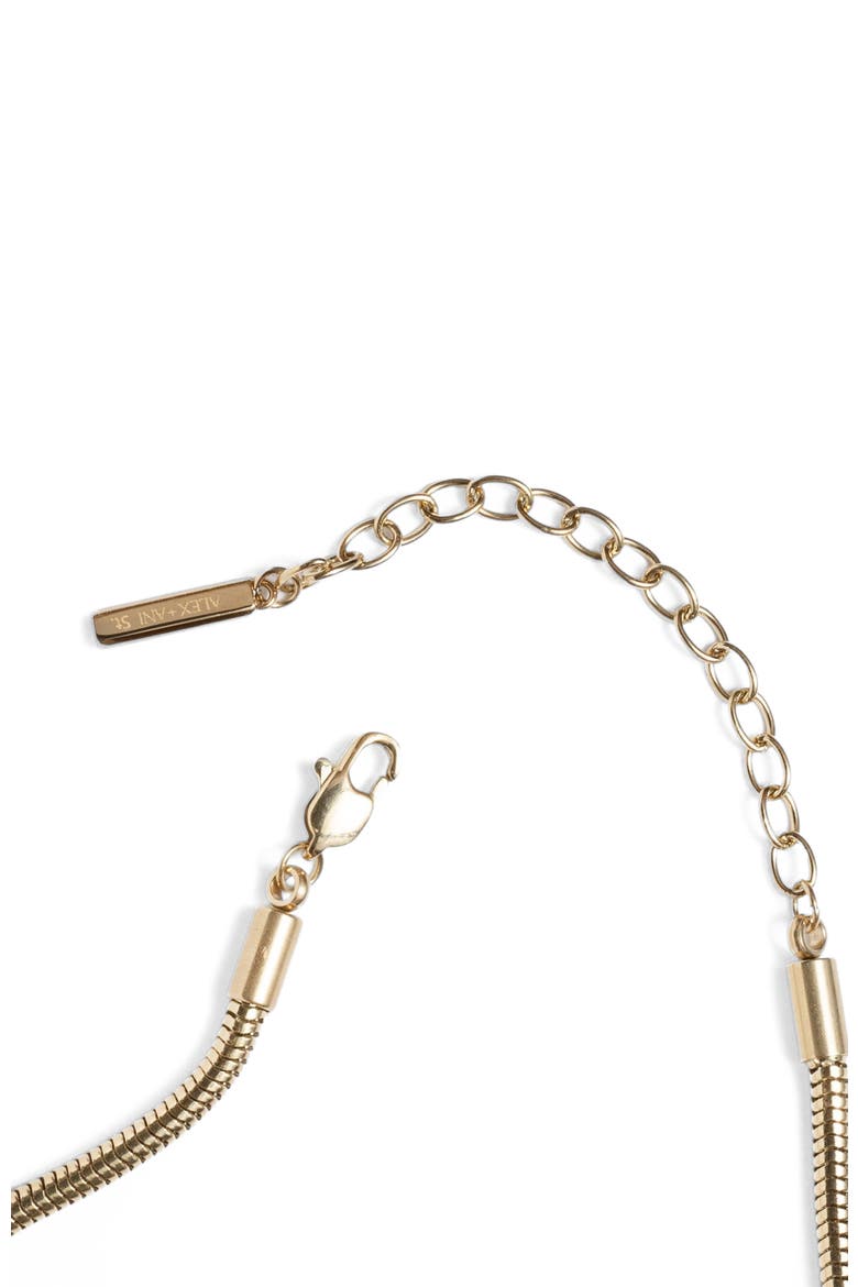 Round Herringbone Layering Necklace, Alternate, color, Gold