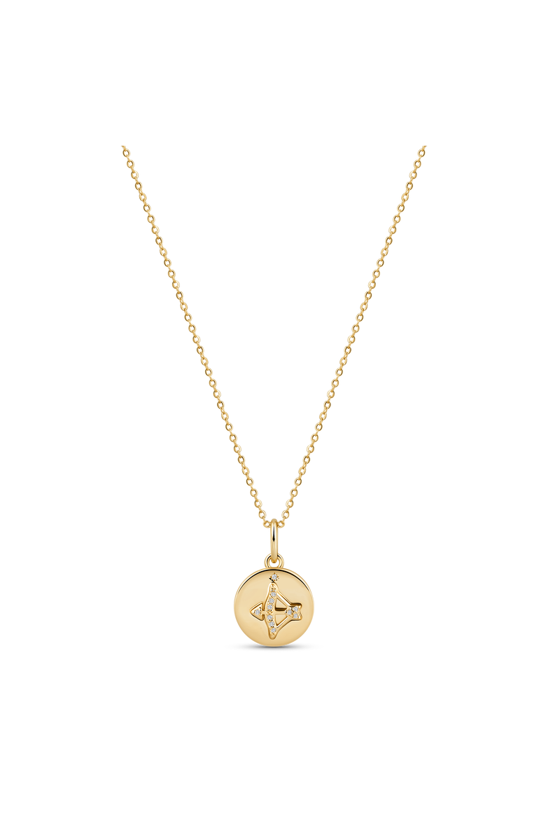 Electric Picks Beyond the Stars Zodiac Necklace, Main, color, Gold- Sagittarius
