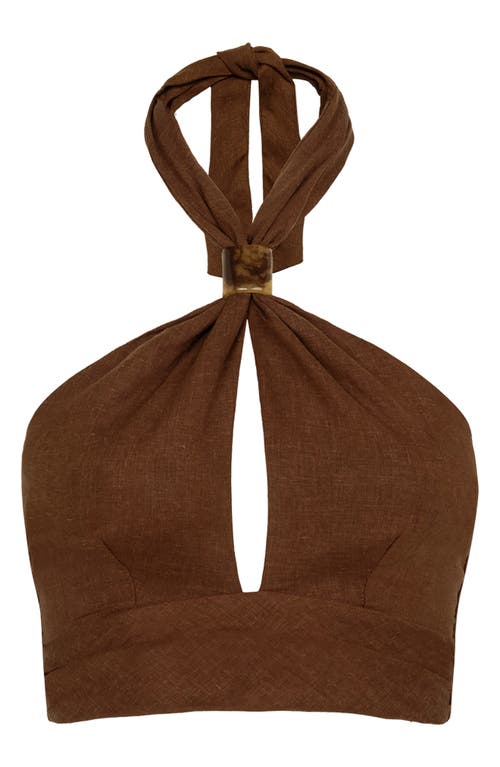 Vix Paula Hermanny Vix Luna Halter Top Swim Cover-up In Brown