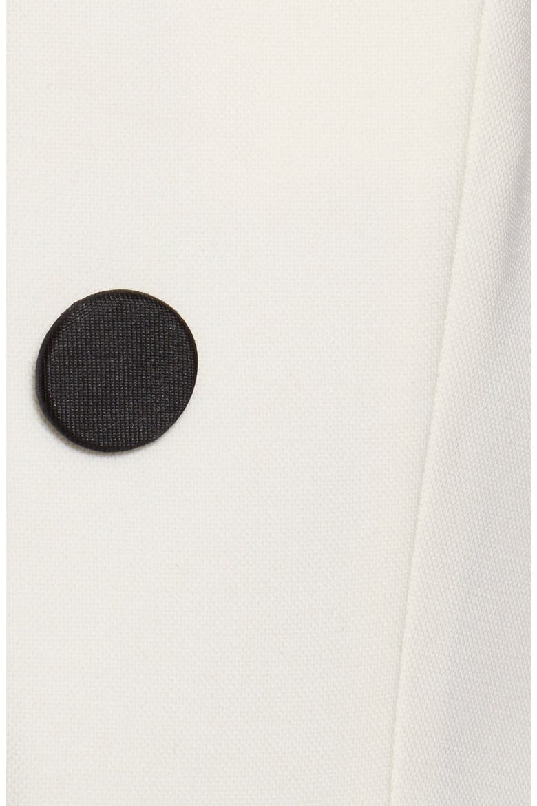 Piqué Suiting Jacket, Alternate, color, WHITE/ BLACK