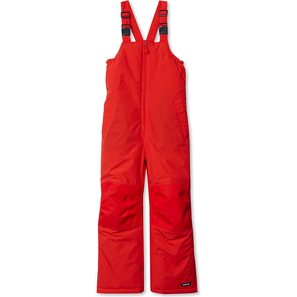 Lands' End Kids Squall Waterproof Iron Knee Bib Snow Pants In Red