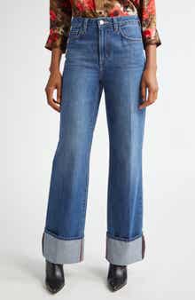 L'AGENCE Miley High Waist Cuff Wide Leg Jeans